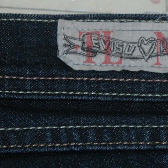 Evisu Puma Jeans Ladies 28 x 30 Dark Denim Straight - Picture 5 of 15